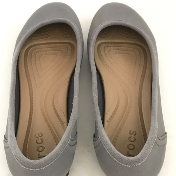CROCS Marin Ballet Flats Comfort Shoes Gray Colorite Slip On Women’s Size 8 - Picture 10 of 15
